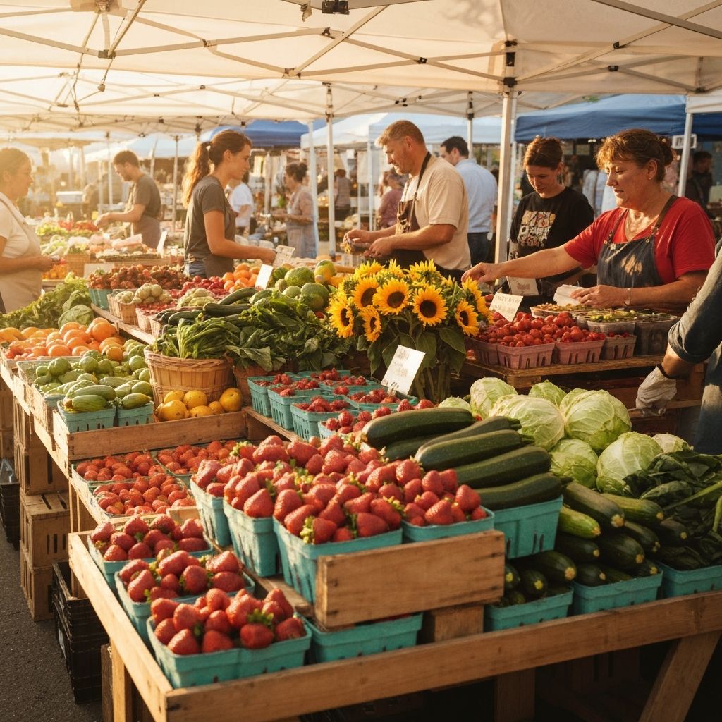 Fresh produce at farmers market